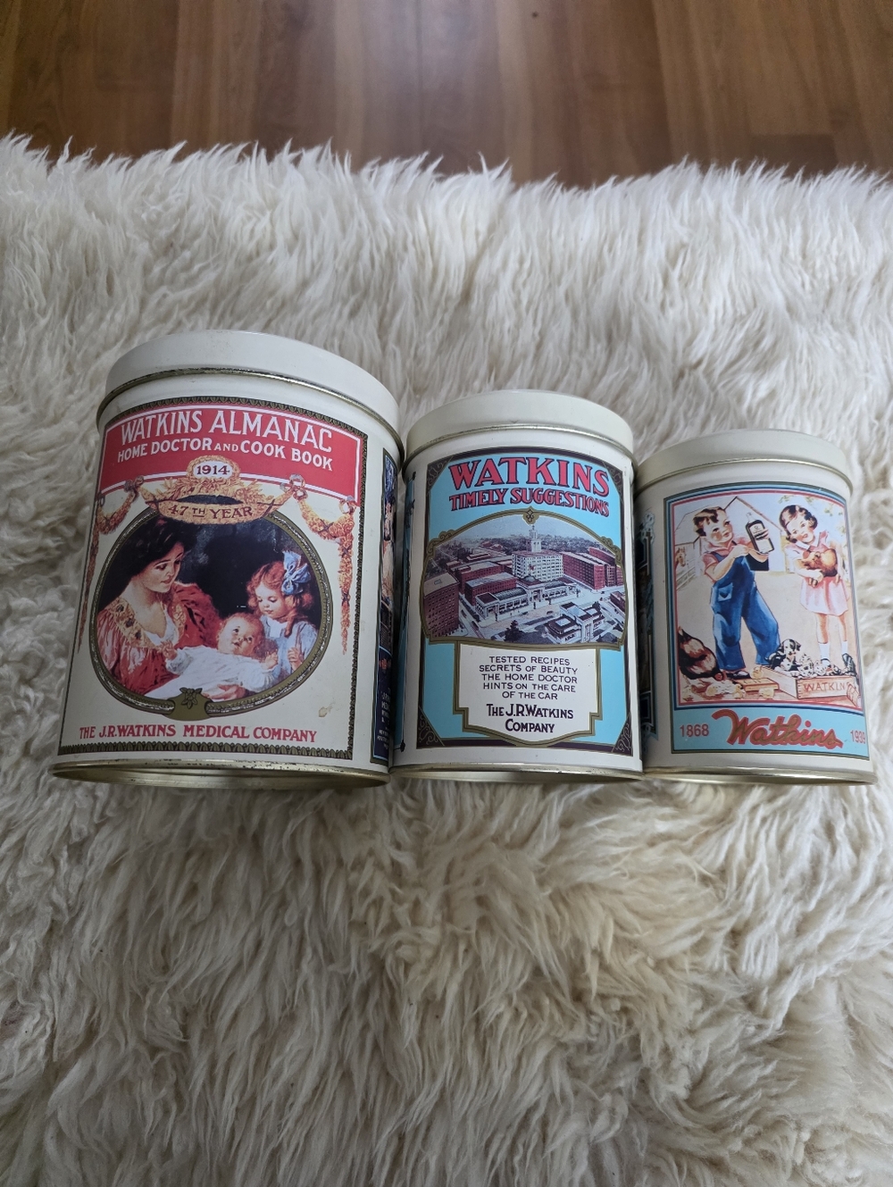Watkins Decorative Cream Vintage-Style Storage Canister Set